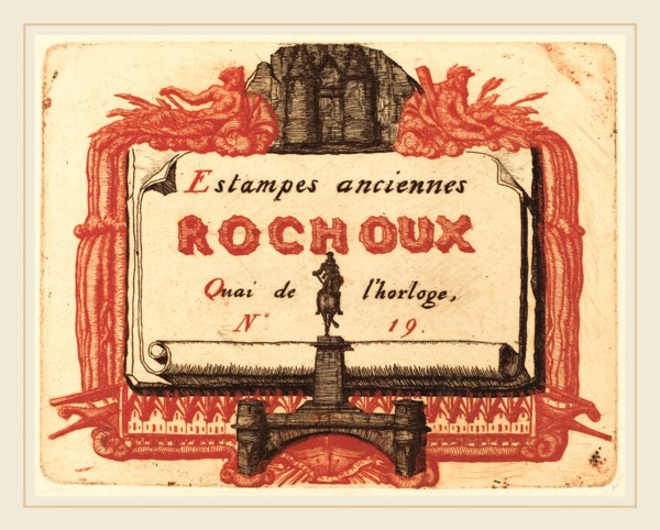 Charles Meryon, French (1821-1868), Adresse de Rochoux, Marchand d'estampes (The Address-Card of