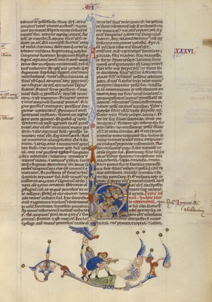 Initial H: Moses striking Water from the Rock and Israelites Dra