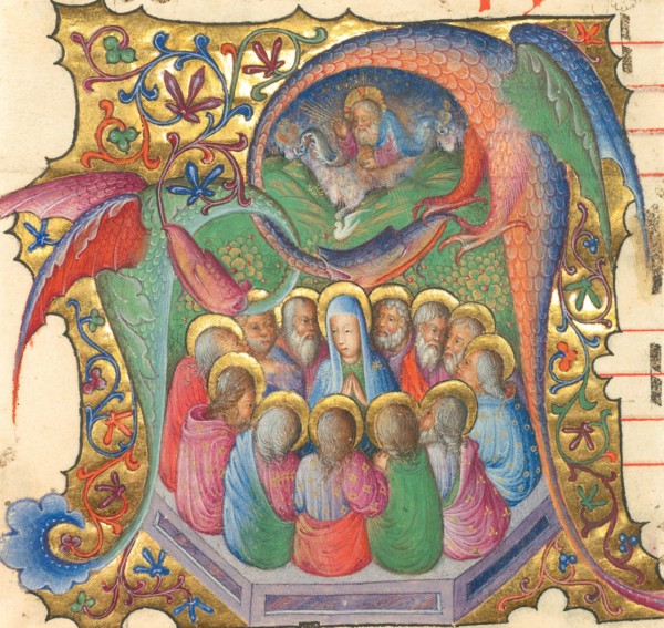 Initial A:  Pentecost