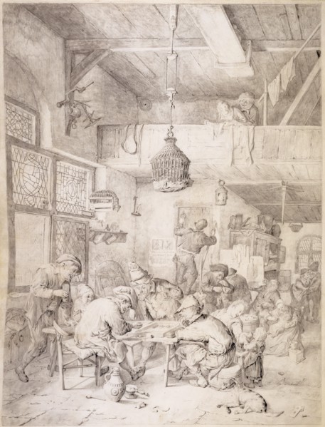 Peasants Playing Backgammon and Merry-Making in a Tavern