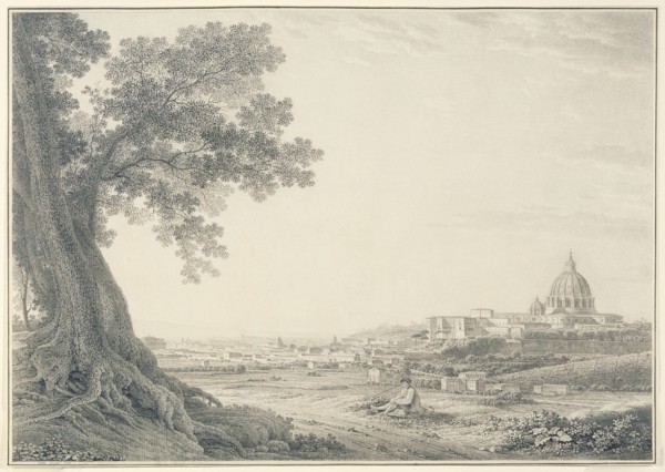 An extensive view of Rome from the Orti della Pineta Sacchetti