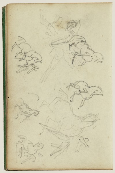 Six studies for man beside a rearing horse