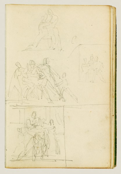 Four compositional studies for a group of figures