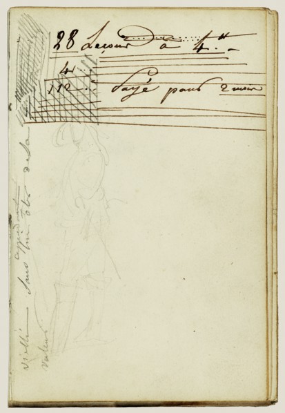 Standing cavalier, continuation of letter