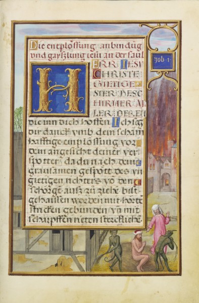 Border with Job Mocked by His Wife and Tormented by Two Devils