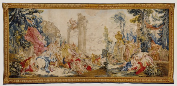 Tapestry: Bacchus et Arainne, Bacchus changé en raisin, from Th