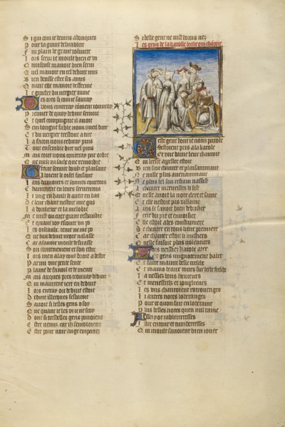 Deduit Dancing with his Companion and the Female Personification