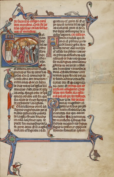 Initial E: A Priest Celebrating Mass