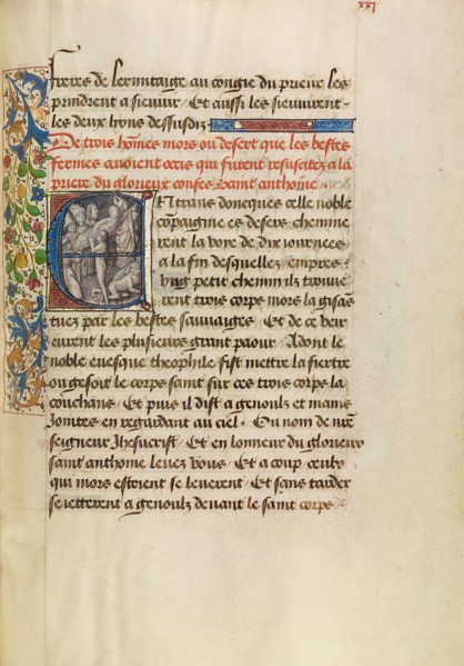 Initial E: Saint Anthony Raising Three Men Killed by Lions