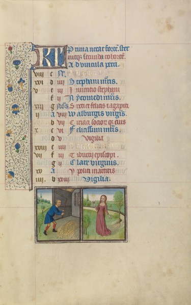 A Man Threshing,  Zodiacal Sign of Virgo