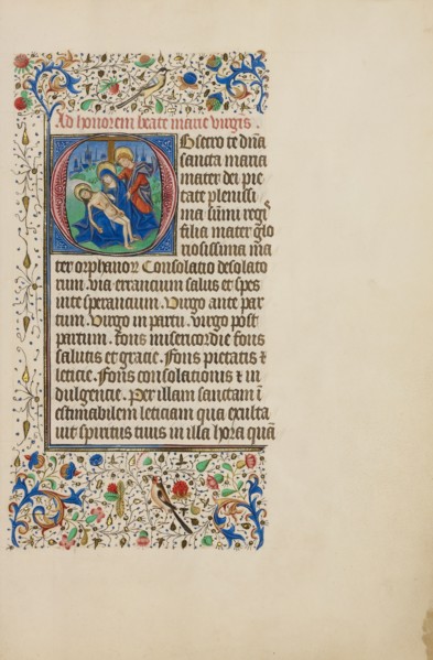 Initial O: The PietÃ  with Saint John the Evangelist