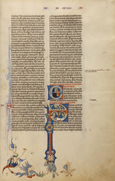 Initial P: Saint Paul Giving a Letter to a Messenger