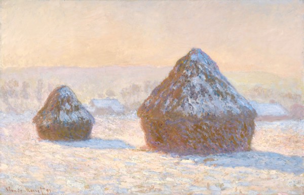 Wheatstacks, Snow Effect, Morning (Meules, Effet de Neige, Le Ma