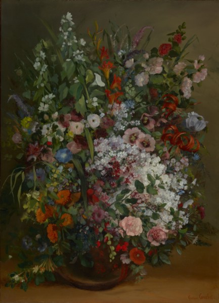 Courbet, Bouquet de fleurs dans un vase