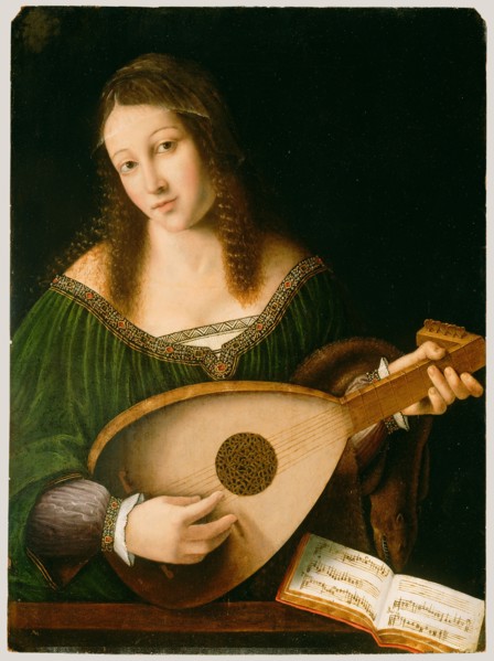 Lady Playing a Lute