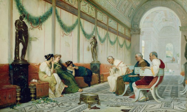 Interior of Roman Building with Figures