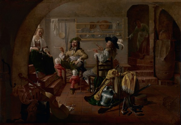 Interior with Soldiers and Women