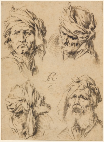 Studies of Four Male Heads
