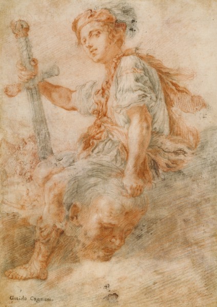 David with the Head of Goliath (recto),  Two Studies, one of a W