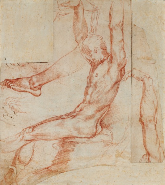 Study of a Man with Various Sketches (recto),  Study of a Man's