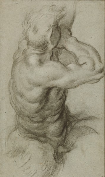 Study of Triton Blowing a Conch Shell (recto),  Partial Study of