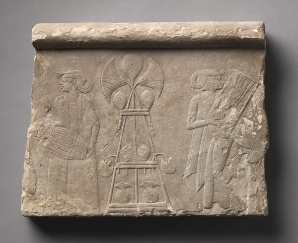 Fragment of a Lintel: Hapiu's Female Musicians, 380-343 BC. Egypt, Late Period, Dynasty 30.