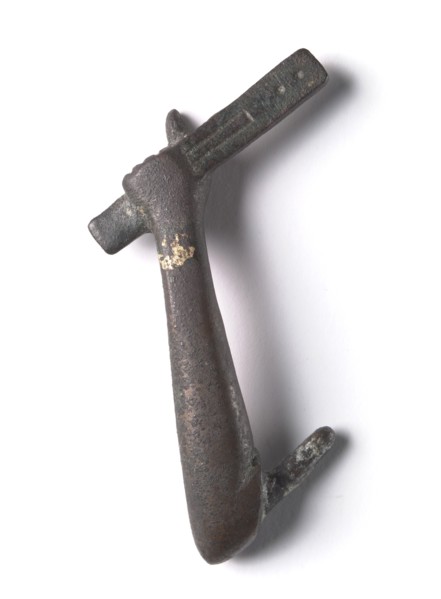 Bronze Mount from a "Shawabty Bundle": Arm with Scribe's Palette, c. 1336-1256 BC. Egypt, Thebes,