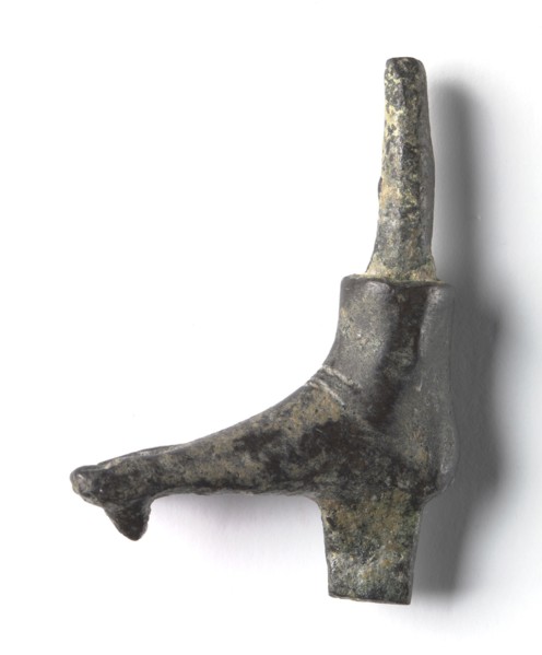 Bronze Mount from a "Shawabty Bundle": Right Foot, c. 1336-1256 BC. Egypt, Thebes, Wadi Qubbanet