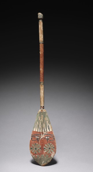 Model Steering Oar, 2040-1648 BC. Egypt, Middle Kingdom. Painted tamarisk; overall: 39.3 x 6.8 x 1