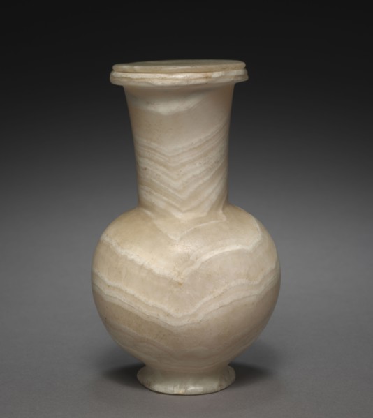 Long-Necked Flask with Lid, 1401-1353 BC. Egypt, New Kingdom, Dynasty 18,  reign of Tuthmosis III,