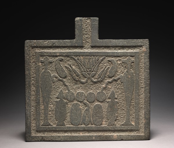 Offering Table, 305-30 BC. Egypt, Ptolemaic Dynasty. Granodiorite; overall: 34.6 x 35.2 x 7.2 cm