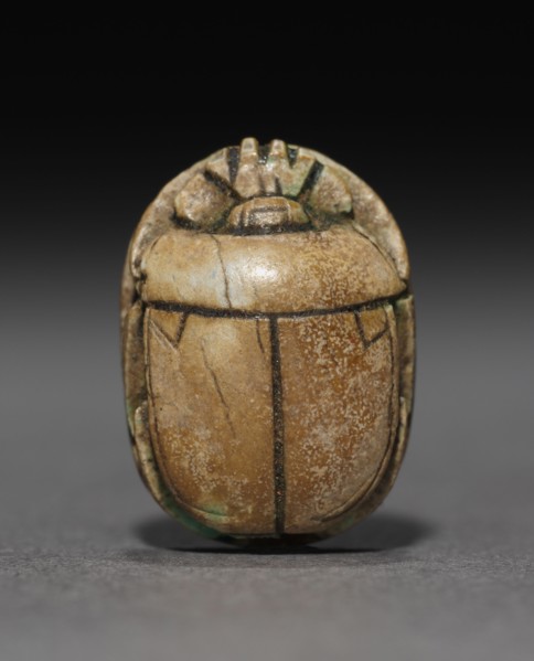 Amenhotep II Scarab, New Kingdom. Egypt, New Kingdom or modern forgery. Steatite, traces of