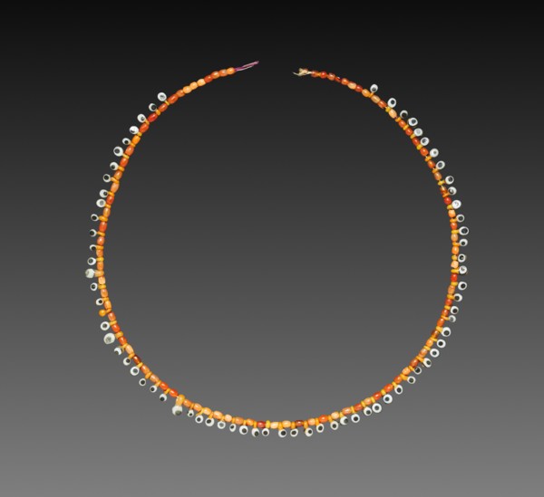 Necklace, 1980-1801 BC (barrel beads) and 1295-1186 BC (eye beads). Egypt, Middle Kingdom, Dynasty
