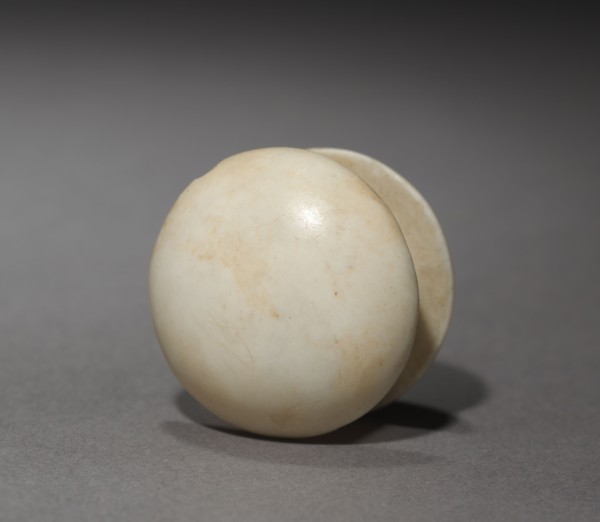 Pair of Earrings, 1540-1296 BC. Egypt, New Kingdom, Dynasty 18, 1540-1296 BC. Travertine