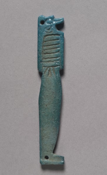 Son of Horus Amulet, 664-525 BC. Egypt, Late Period, Dynasty 26. Bright turquoise faience; average: