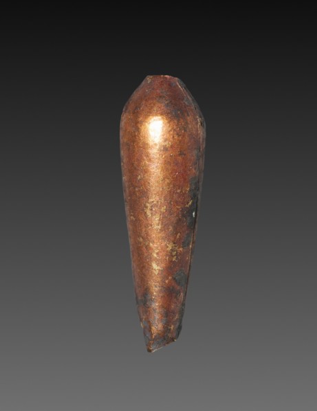 Teardrop-Shaped Bead, 1980-1801 BC. Egypt, Middle Kingdom, Dynasty 12. Gold over calcite gesso