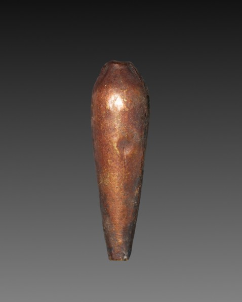 Teardrop-Shaped Bead, 1980-1801 BC. Egypt, Middle Kingdom, Dynasty 12. Gold over calcite gesso
