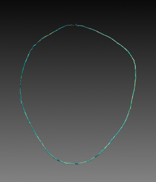 String of Mummy Beads, 715-332 BC. Egypt, Late Period. Faience; overall: 38 cm (14 15/16 in.).