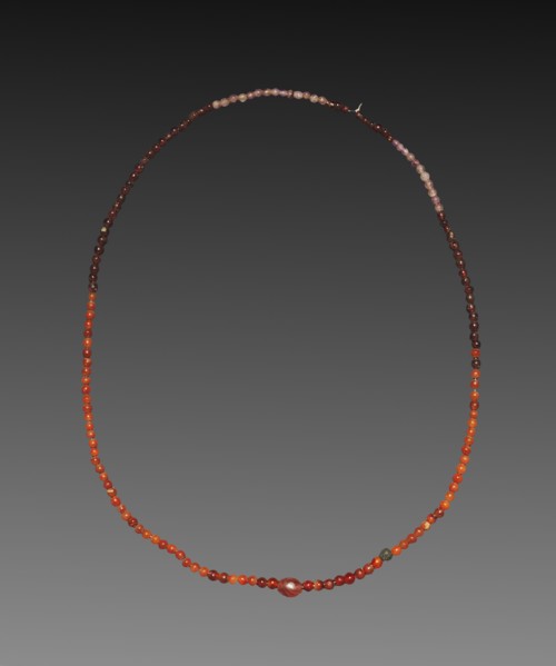 Necklace, 2040-1648 BC. Egypt, Middle Kingdom. Garnet, amethyst, and carnelian; overall: 26.8 cm