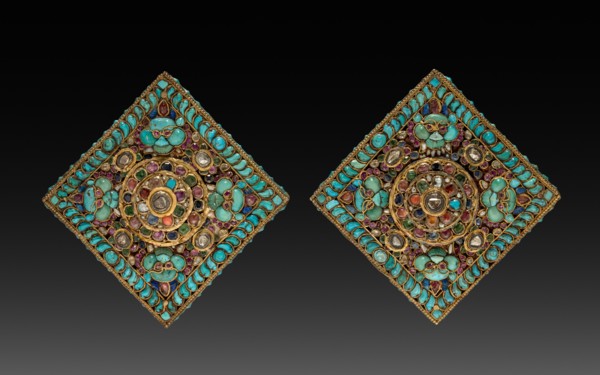 Charm Case Pair, 19th Century. Tibet, 19th century. Gold with jewels; overall: 7.1 x 7.1 cm (2