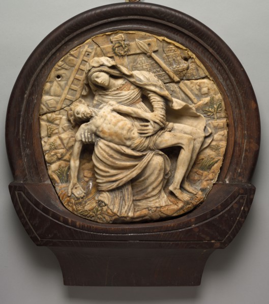 Pieta, 1500-1530. Spain, 16th century. Marble; overall: 30.5 x 30.5 x 8.6 cm (12 x 12 x 3 3/8 in.)