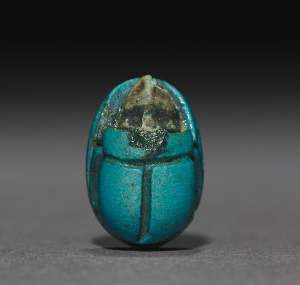 Scarab, 1350-1296 BC. Egypt, New Kingdom, mid-Dynasty 18 (1540-1296 BC). Turquoise faience;