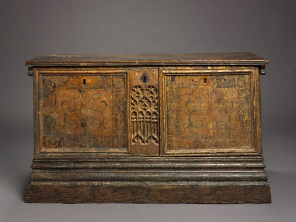 Gothic Marriage Chest, c. 1500. Spain, Catalonia, Barcelona(?), early 16th century. Wood with