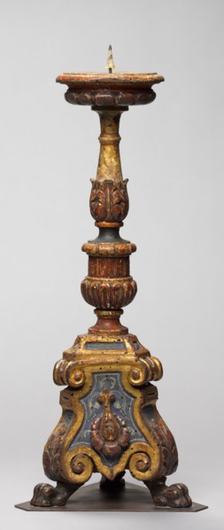 Candlestick, late 1400s. Italy, probably Tuscany, late 15th century. Carved and gilded wood;