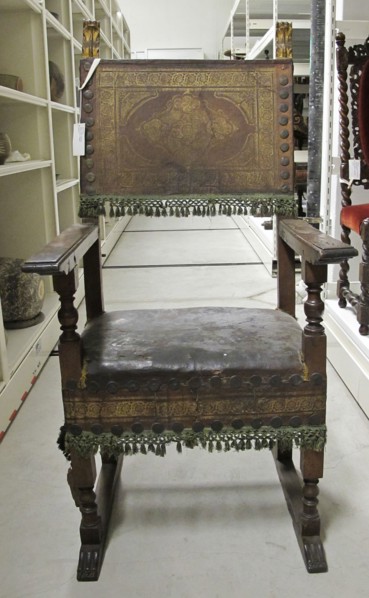 Armchair, 1600s. Italy, 17th century. Walnut; overall: 138.8 x 66.7 x 61.9 cm (54 5/8 x 26 1/4 x 24