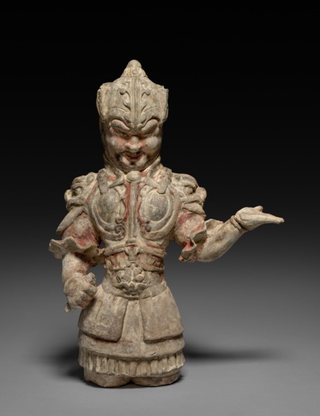 Warrior in Sheet-Metal Armor, 618-907. China, Tang dynasty (618-907). Earthenware; overall: 43.5 cm