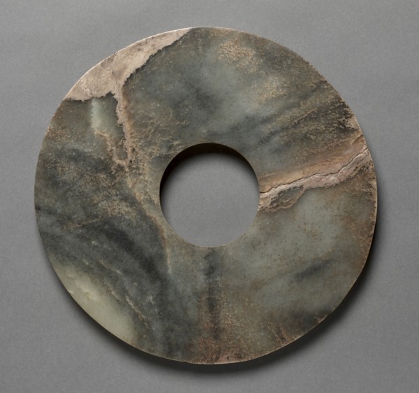 Perforated Disc (pi), 3000-2000 BC. China, Neolithic period (3rd-2nd millenium BC). Jade; diameter:
