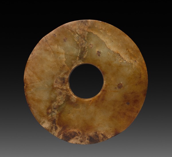 Perforated Disc (Pi), 3000-2000 BC. China, Neolithic period (3rd-2nd millenium BC). Jade ;