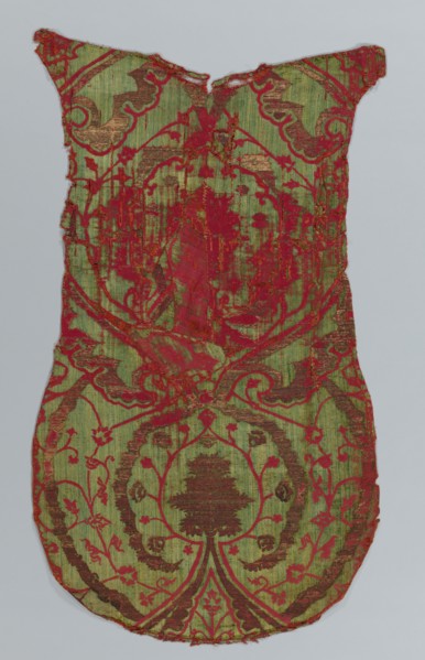 Chasuble Front, 16th century. Turkey, 16th century. Velvet; silk and metallic thread; average: 104