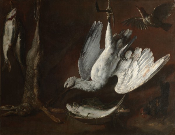 Hare, Spoonbill, and Fish, mid-1600s. Italy, possibly Genoa, 17th century. Oil on canvas; framed: